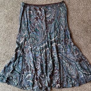 Lola P. | Vintage Teal, Blue & Brown Paisley Circle Skirt